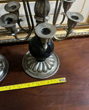 Pair of Vintage French Silver and Black Candelabras