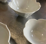 Collection of Ceramic White Lotus Nesting Bowls- Set of 7