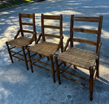 Collection of Short Wooden Ladder Back Chairs- Set of 3