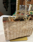 Talbots Straw Crossbody Bow Purse