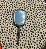 Small Silver Hand-Held Mirror With Monogrammed "K"