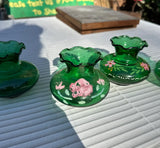 Instant Collection Green Glass Painted Vases- Set of 4