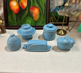 Instant Collection of Blue Ceramic Jars and Dishes With Lids- Set of 5