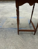 Pair of Wooden Carved Nesting Game Tables With Flip-Up Sides