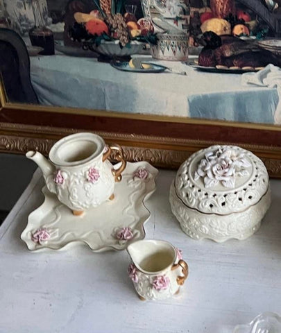 Collection of White, Ceramic Plate, and Trinket Box