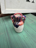 Small Ceramic Colorful Vase With Gold Accents