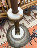 Tall Vintage MCM Floor Lamp With Marble and Brass Base