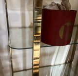 Vintage Art Deco Gold and Glass Bookcase