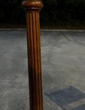 Vintage MCM Tall Wooden Coat Rack With Brass Hooks