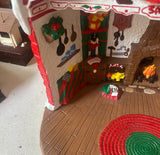 Large Ceramic Colorful Santa's Workshop Christmas Piece