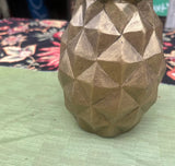 Wooden Carved Geometric Pineapple Gold Sculpture