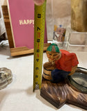 1950s Wooden and Glass Gag Gift Ashtray
