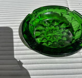 Green Glass Round Ashtray