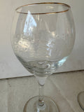 Christmas Detailed Wine Glasses With Gold Lining- a Pair