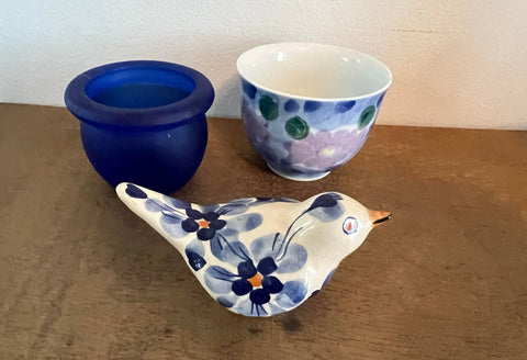 Petite Collection of Bowls and Matching Bird