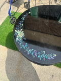 1970s Asian Black Lacquered Coffee Table With Mother of Pearl Accents