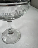 Pair of Glass Anniversary Champagne Glasses