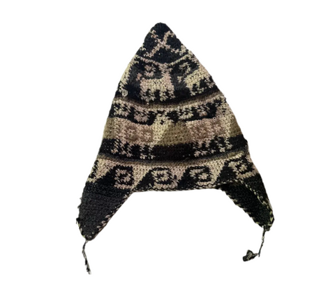 Vintage Handmade Winter Hat With Animal Details