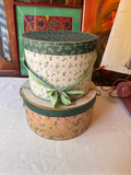 Pair of Decorative Green and White Boxes