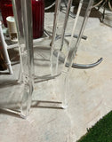 Vintage Lucite Tall Stool With White Cushion