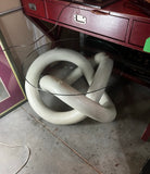 Vintage Wooden White Knot Side Table/Coffee Table With Glass Top
