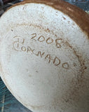 Small Brown Ceramic Boho Chic Vase, Signed by the Artist