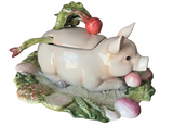 Fitz and Floyd French Market, Pig Tureen With Lid and Handle