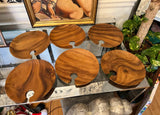 Vintage Wooden Bamboo Wine and Cheese Serving Platters- Set of 6