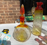 Collection of Red and Yellow Glass Serving Pieces- Set of 6