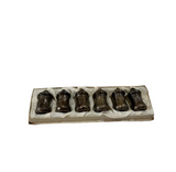 Collection of Sterling Silver Patina Small Salt Shakers With Tray- Set of 6