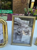Trio of Small Gold Picture Frames With Vintage Photos