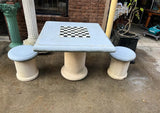 Stone Outdoor Chess Table With Matching Stools