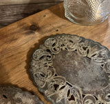 Pair of Silver Lace Oval Trivets