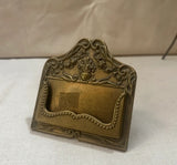 Small Brass Business Card Holder Desk Accessory