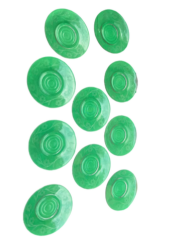 Collection of Small Etched Floral Glass Plates- Set of 10