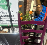 Purple Wooden Ladder Back Chair