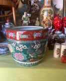 Asian Chinoiserie Medium Size Ceramic Planter