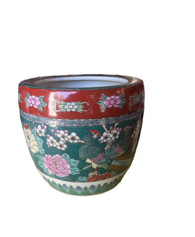 Asian Chinoiserie Medium Size Ceramic Planter