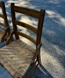 Collection of Short Wooden Ladder Back Chairs- Set of 3