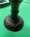 Large Brass Hand Painted Design Vase