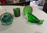 Instant Collection of Green Glass Desk Items- Set of 4