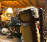 Vintage Faux Fur Barley Twist Rocking Chair
