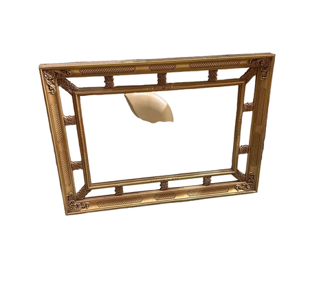 Vintage Gold Detailed Rectangular Wall Mirror