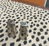 Pair of Silver Geometric Salt and Pepper Shakers