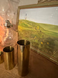 Trio of Brass Cylinder Candleholders