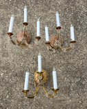 Trio of Gold and Lucite Wall Sconces