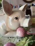 Fitz and Floyd French Market, Pig Tureen With Lid and Handle