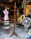 1970s Tall Vintage Hand Carved Wooden Coat Rack