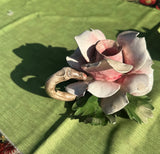 Pair of Ceramic Floral Candlestick Holders