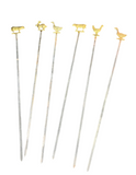Solid Brass Barnyard Animal Skewers- Set of 6